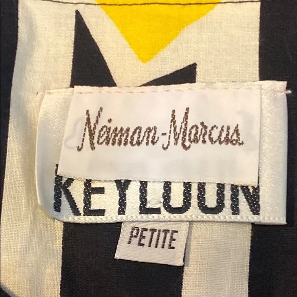 VNTG Neiman Marcus Black and White Midi Dress with Crew Neck - Picture 2 of 7